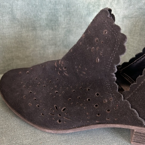 Black Perforated Ankle Booties - Picture 6 of 8